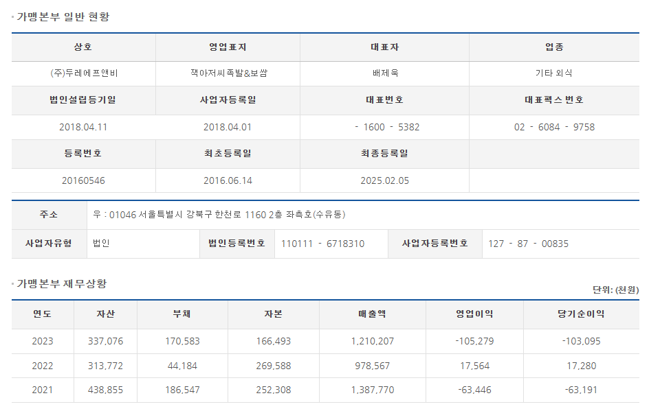 두레에프앤비 이미지