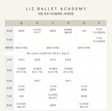 리즈발레무용학원 이미지