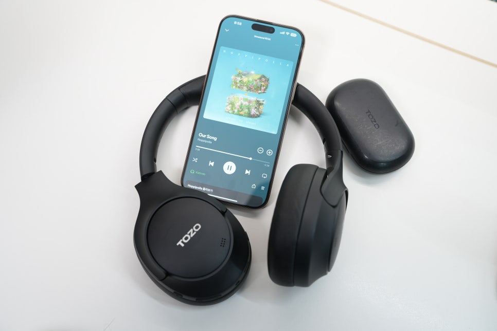 TOZO AI H10 하이브리드 ANC 블루투스 유선 무선 헤드폰 추천 이미지 19
