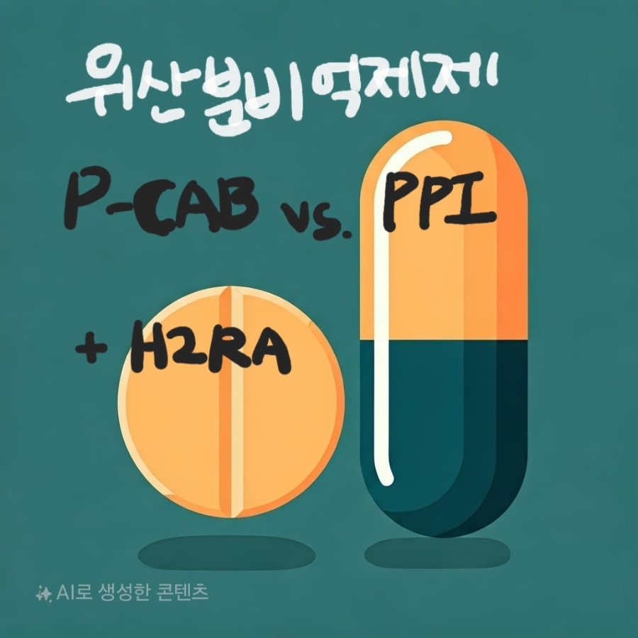 [ETC] 위산분비억제제 P-CAB과 PPI 비교 + H2RA (케이캡,펙수클루 vs. 란소멜,에소메졸 etc) 역류성식도질환 ...