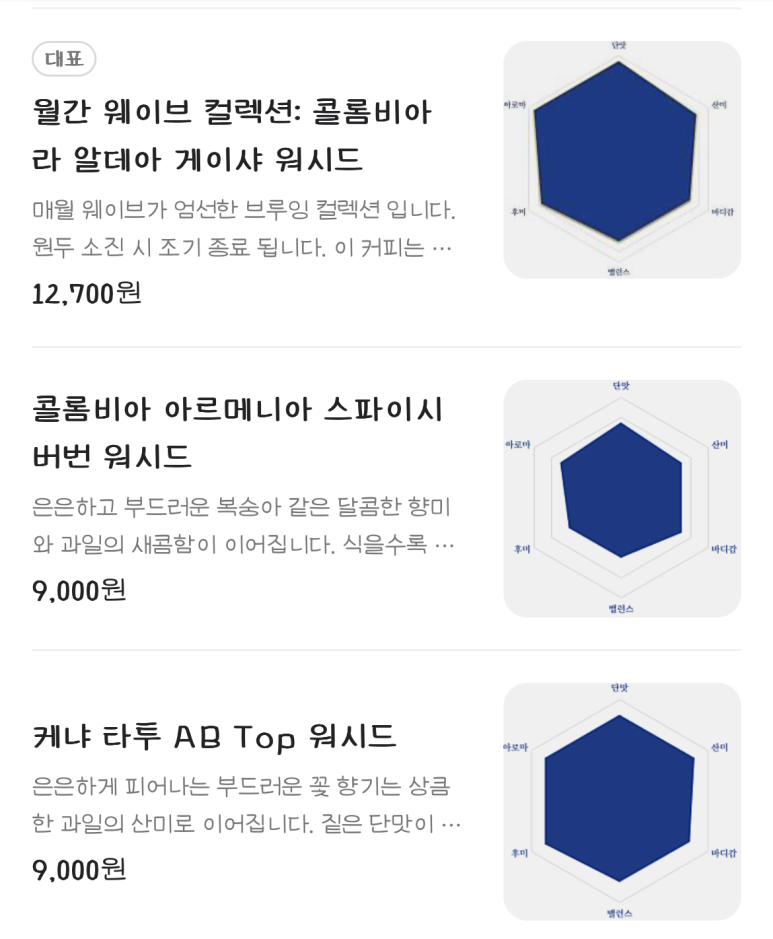 웨이브인커피 이미지