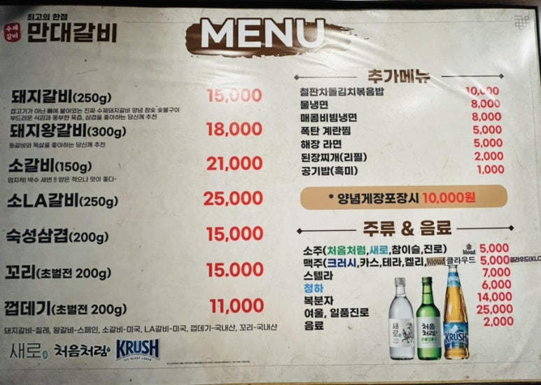 만대갈비 이미지