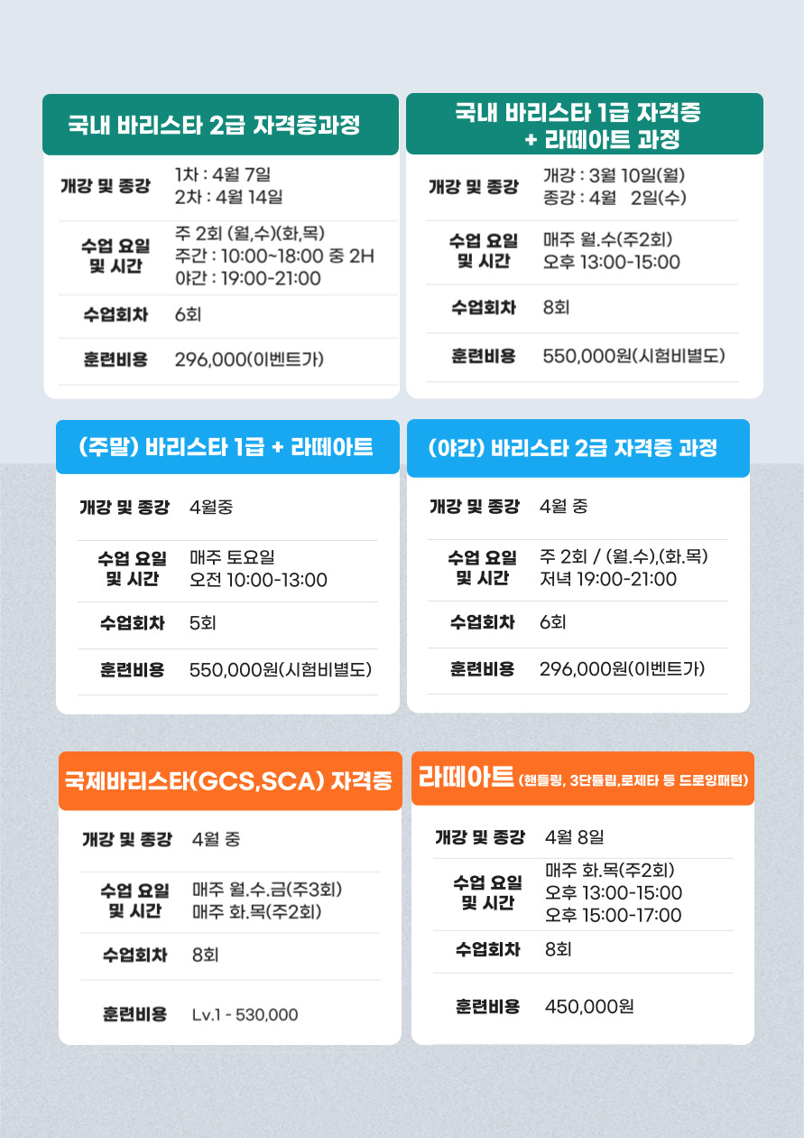 레이크커피바리스타학원 이미지