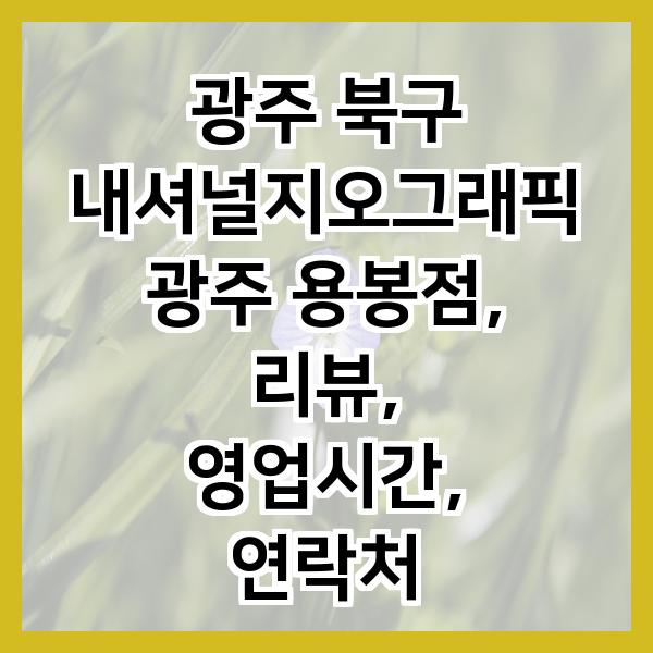 내셔널지오그래픽광주용봉 이미지