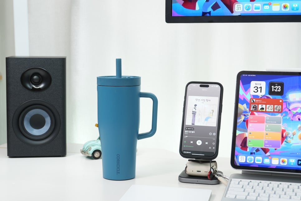 콕시클 크루저 22oz 텀블러 650ml  노스쇼어 컬러 후기 대용량 완전 잠금으로 책상에서 쓰기 딱... 이미지 10