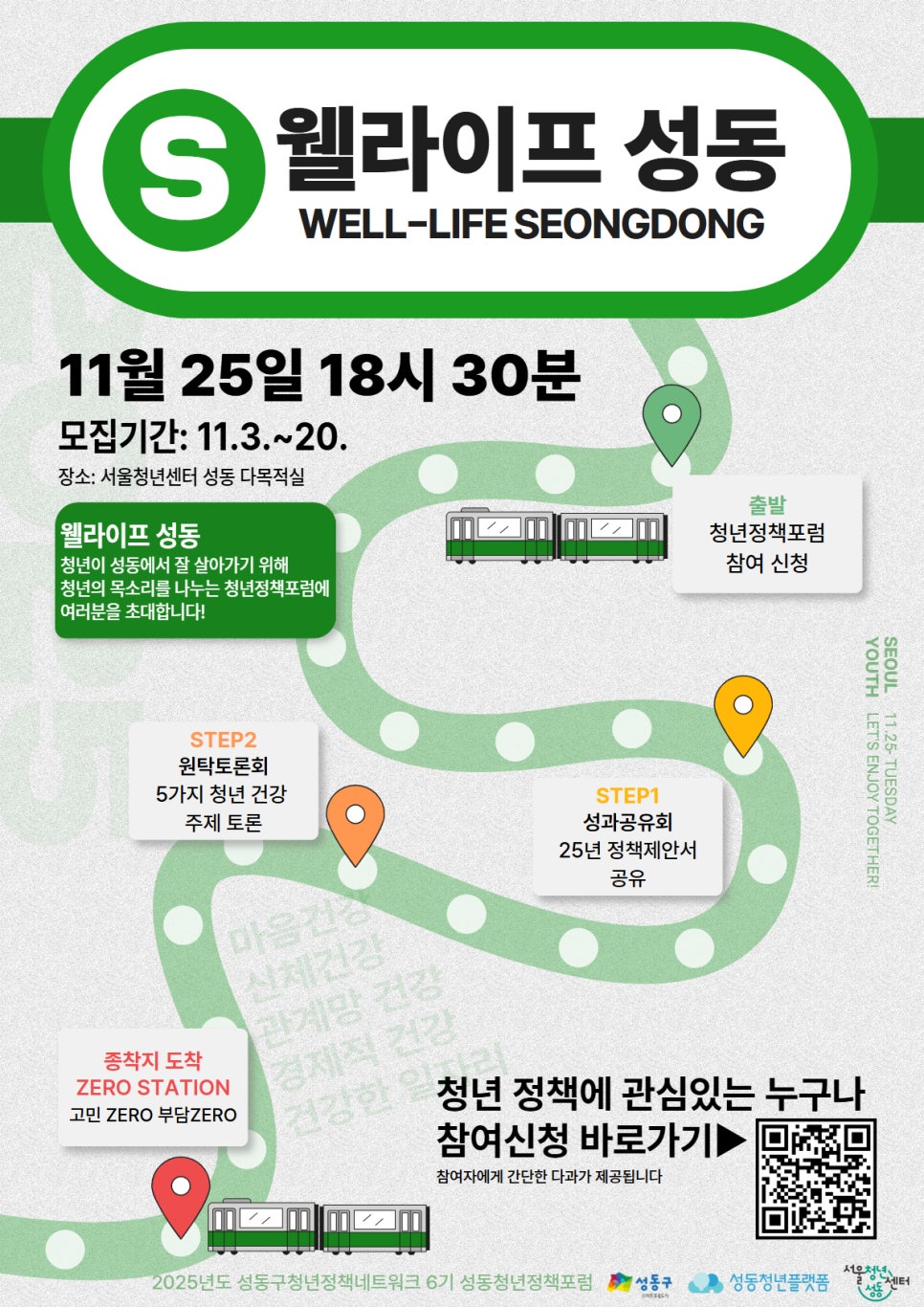 2025년 성동구 청년정책포럼 - 웰라이프(Well-Life) 성동 참여자 모집