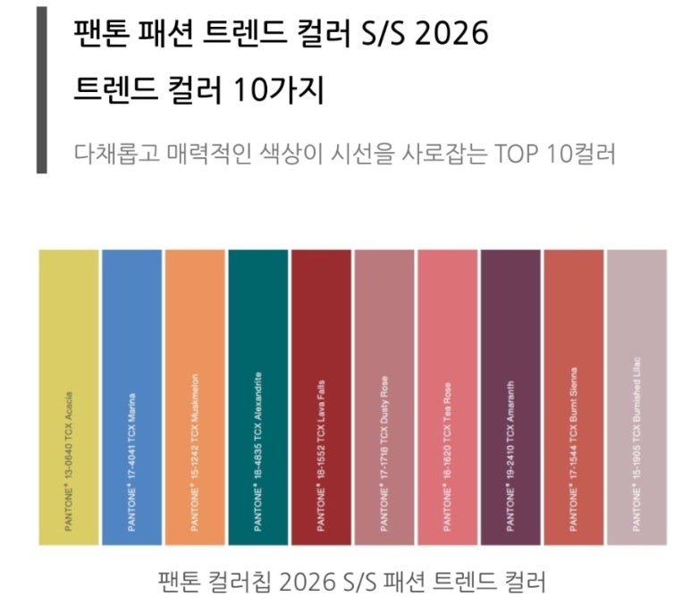 2026 팬톤 컬러 트렌드 : 네이버 블로그