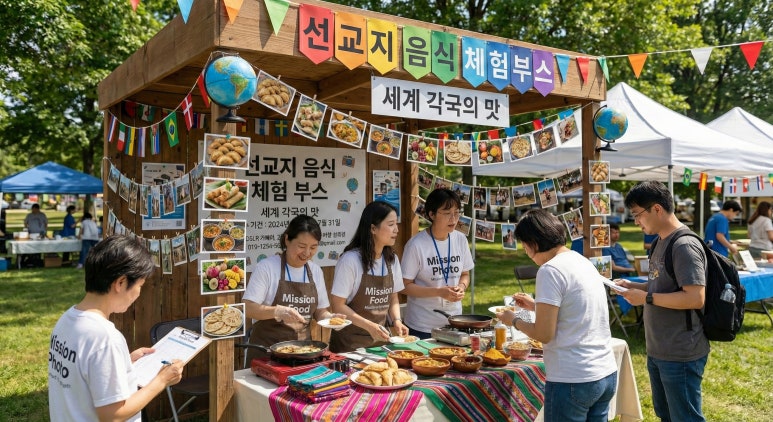 선교지음식체험 부스