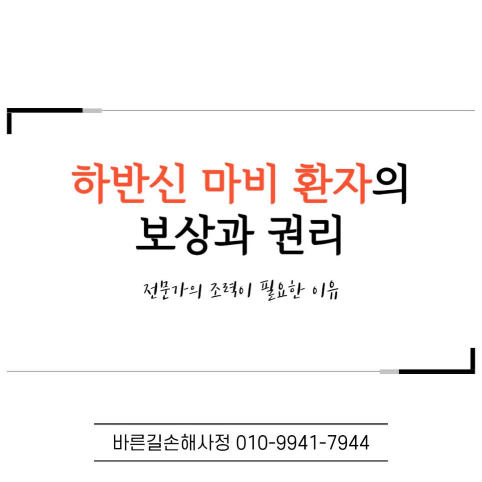 대전손해사정 교통사고 하반신마비 척수손상 간병비 보상 기준