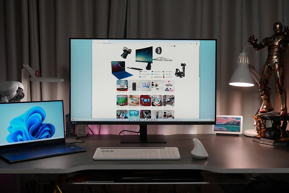 37인치 4K 대화면 LS37D700 삼성 뷰티니디 모니터와 삼성 노트북 듀얼 모니터 작업 환경,  플스 5사용에도 적합 이미지 13