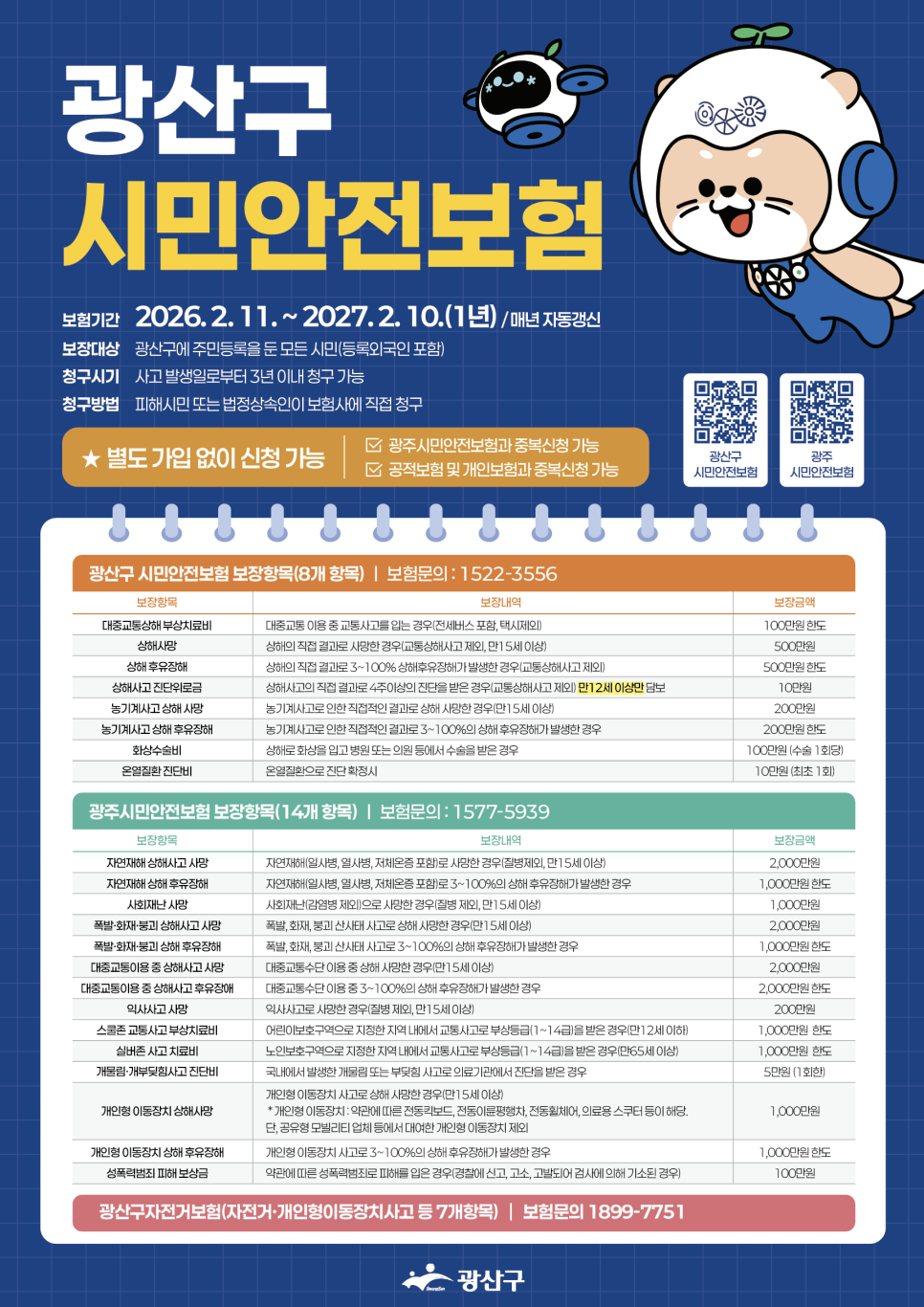 광산구민이면 자동 가입! 다치면 보험금 받으세요···시민안전보험 안내