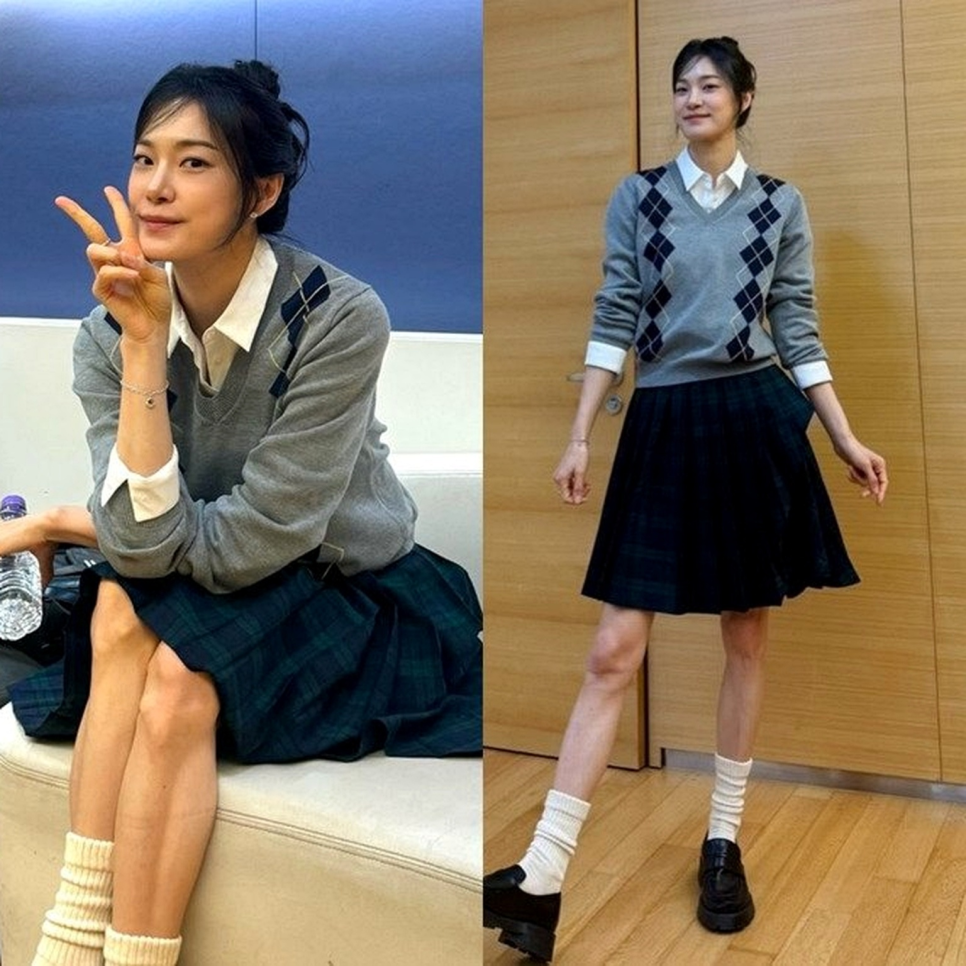 옥자연 아가일룩 37세 언니 37세 언니 반전 변신 프레피 이미지 1