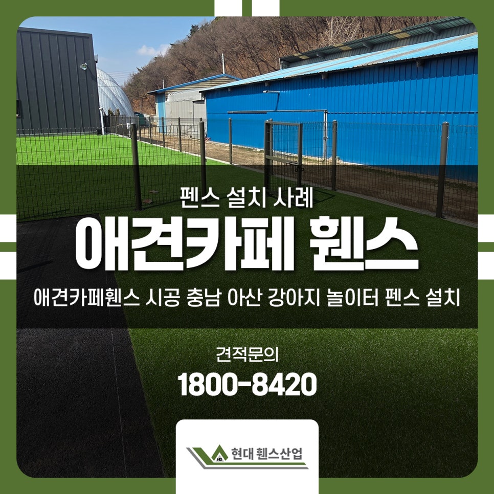 애견카페휀스 시공 충남 아산 강아지 놀이터 펜스 설치