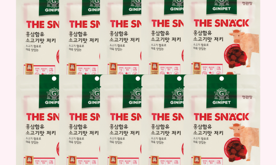 홍삼함유 저키 강아지 간식 소고기맛, 80g, 10개