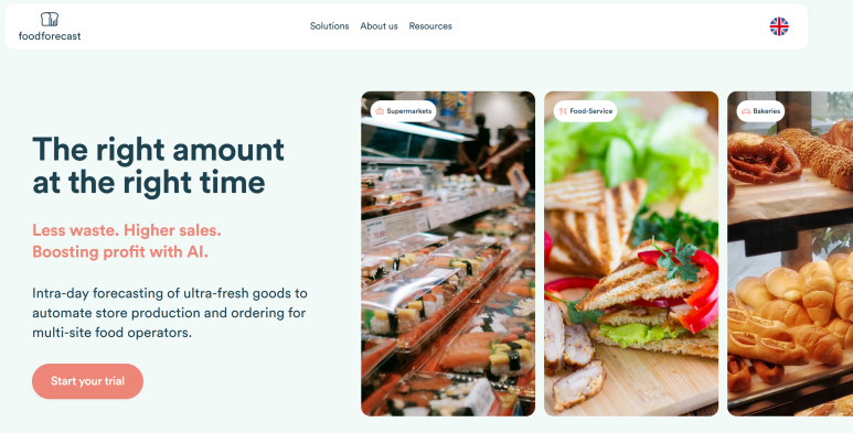 Foodforecast Tech.(영국) 홈페이지