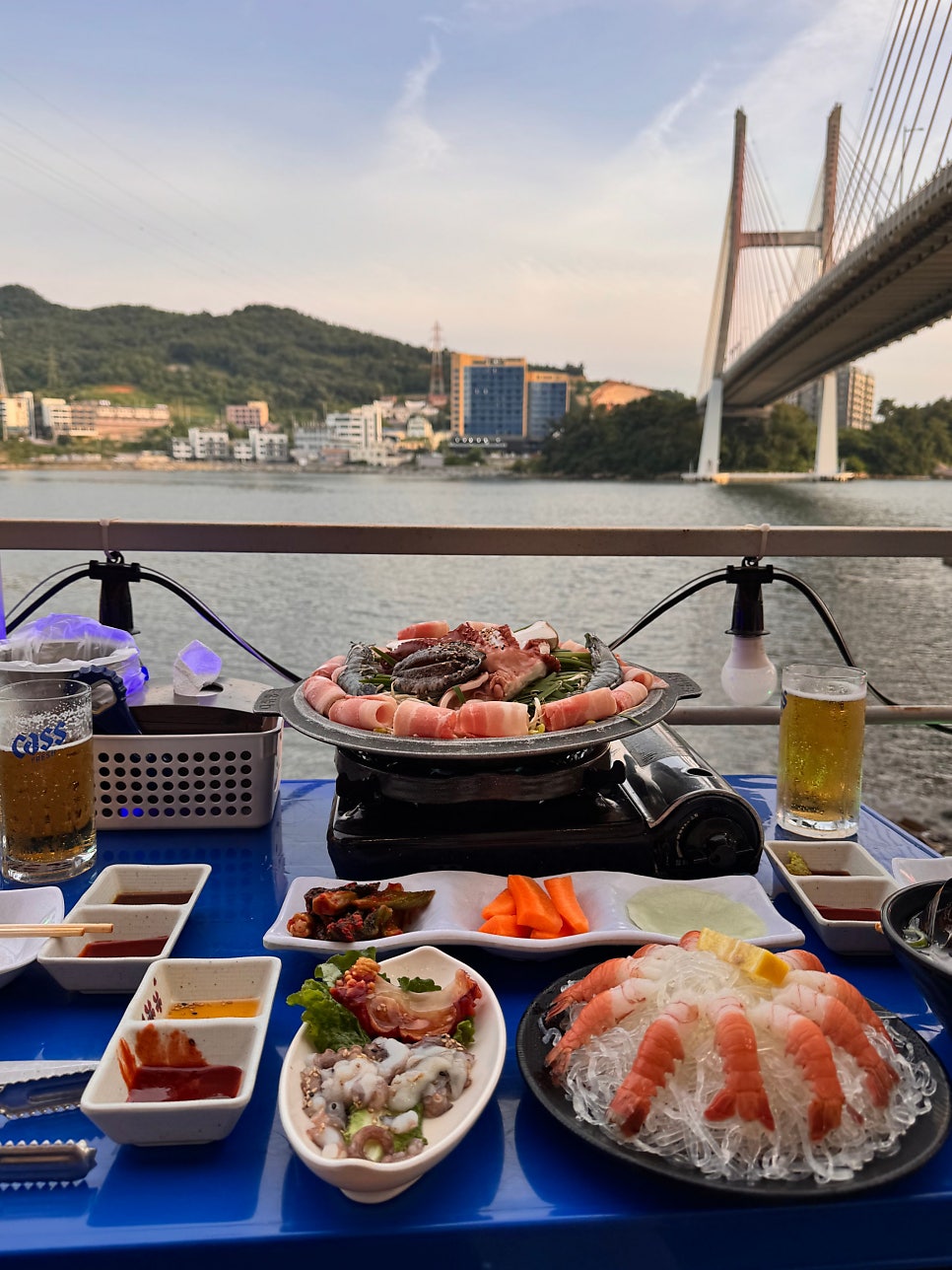 여수 낭만포차 77번: 돌문어삼합 맛집 애견동반 후기