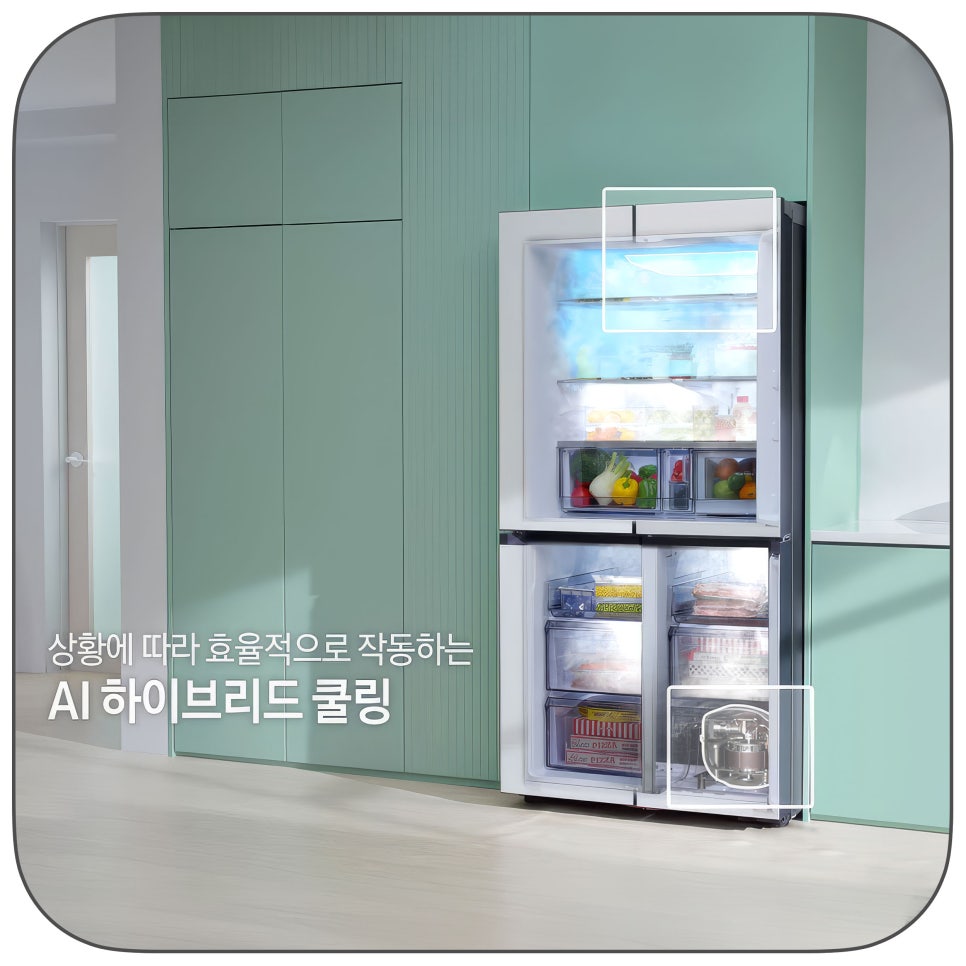 1등급 4도어 냉장고 900L 삼성냉장고 추천, 스마트 AI하이브리드 냉장고RM70F91R1ZG & RM70F91R1A