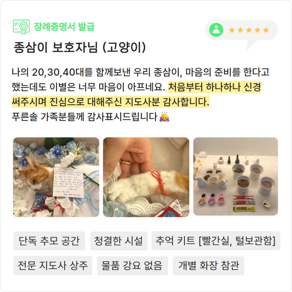 순천 강아지 장례 비용, 개별 화장 절차 및 후기 비교 — 사진 18