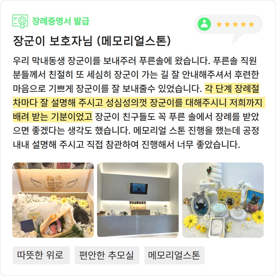 순천 강아지 장례 비용, 개별 화장 절차 및 후기 비교 — 사진 17