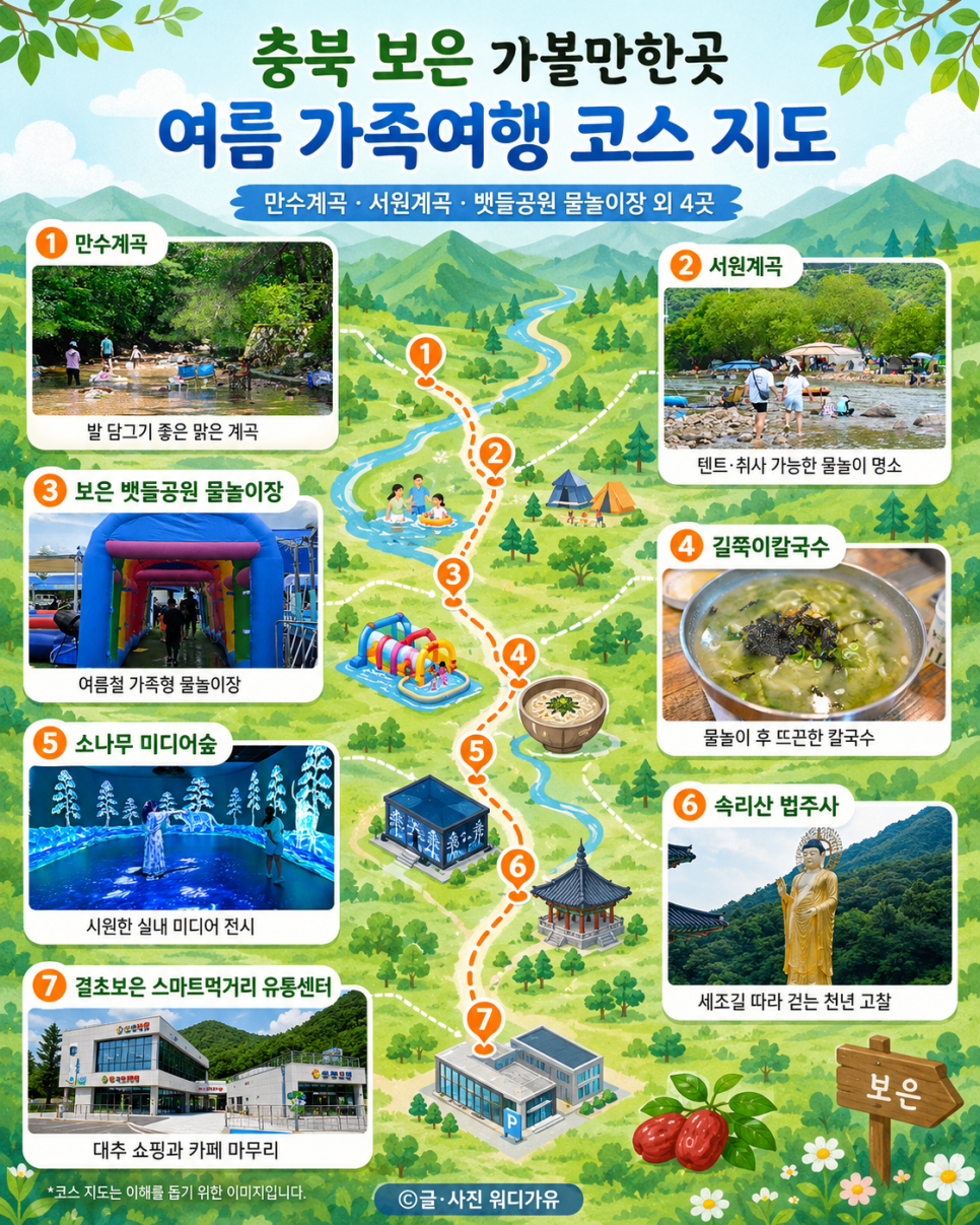 보은 아이와 여름 가족여행: 만수계곡부터 법주사까지 알찬 코스 — 여행 사진