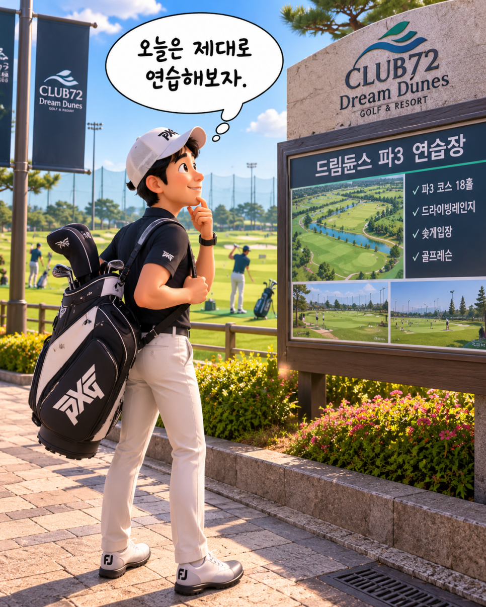 인천 송도 골프레슨, 클럽72 드림듄스 파3 실전 연습 후기 — 사진 2