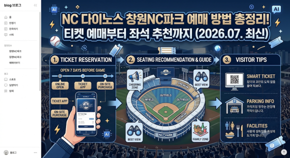 창원NC파크 예매 방법 총정리! NC 다이노스 티켓 예매부터 좌석 추천까지 (2026.07. 최신)