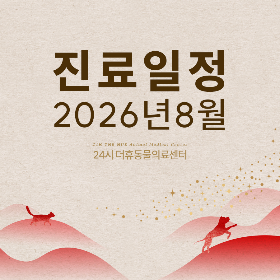 부산 더휴동물병원 8월 수의사 진료 일정 및 안내