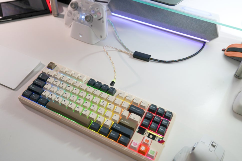 RGB 듀얼 USB-C 케이블 추천, 에포메이커 8K RGB 케이블로 키보드·마우스 연결