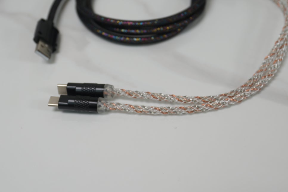 RGB 듀얼 USB-C 케이블 추천, 에포메이커 8K RGB 케이블로 키보드·마우스 연결