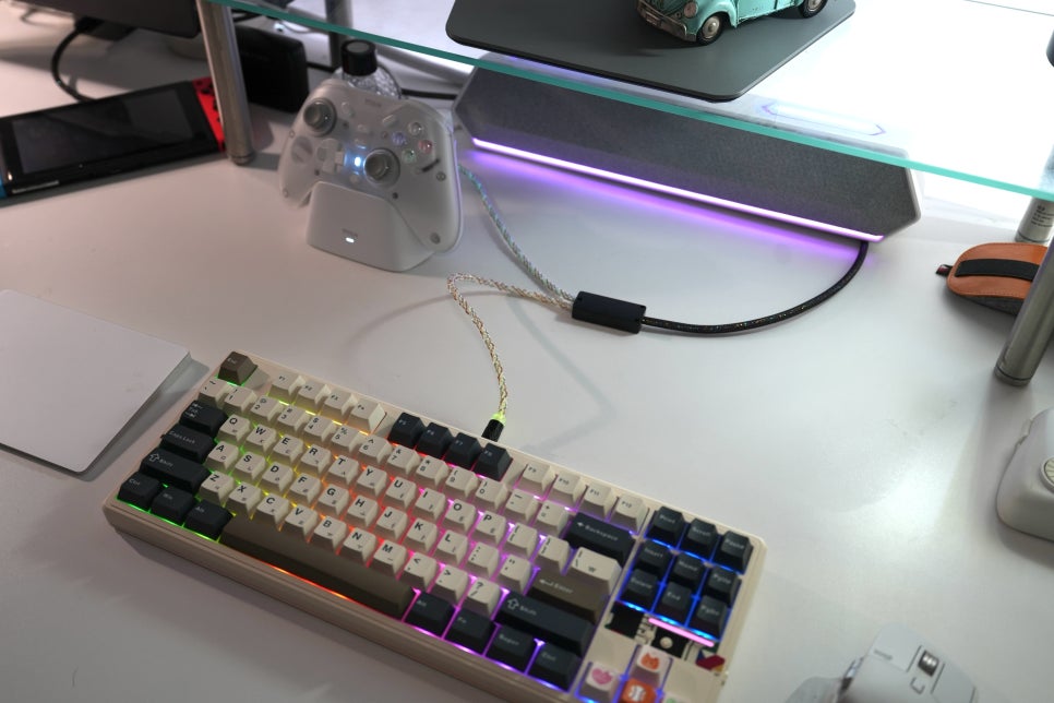 RGB 듀얼 USB-C 케이블 추천, 에포메이커 8K RGB 케이블로 키보드·마우스 연결