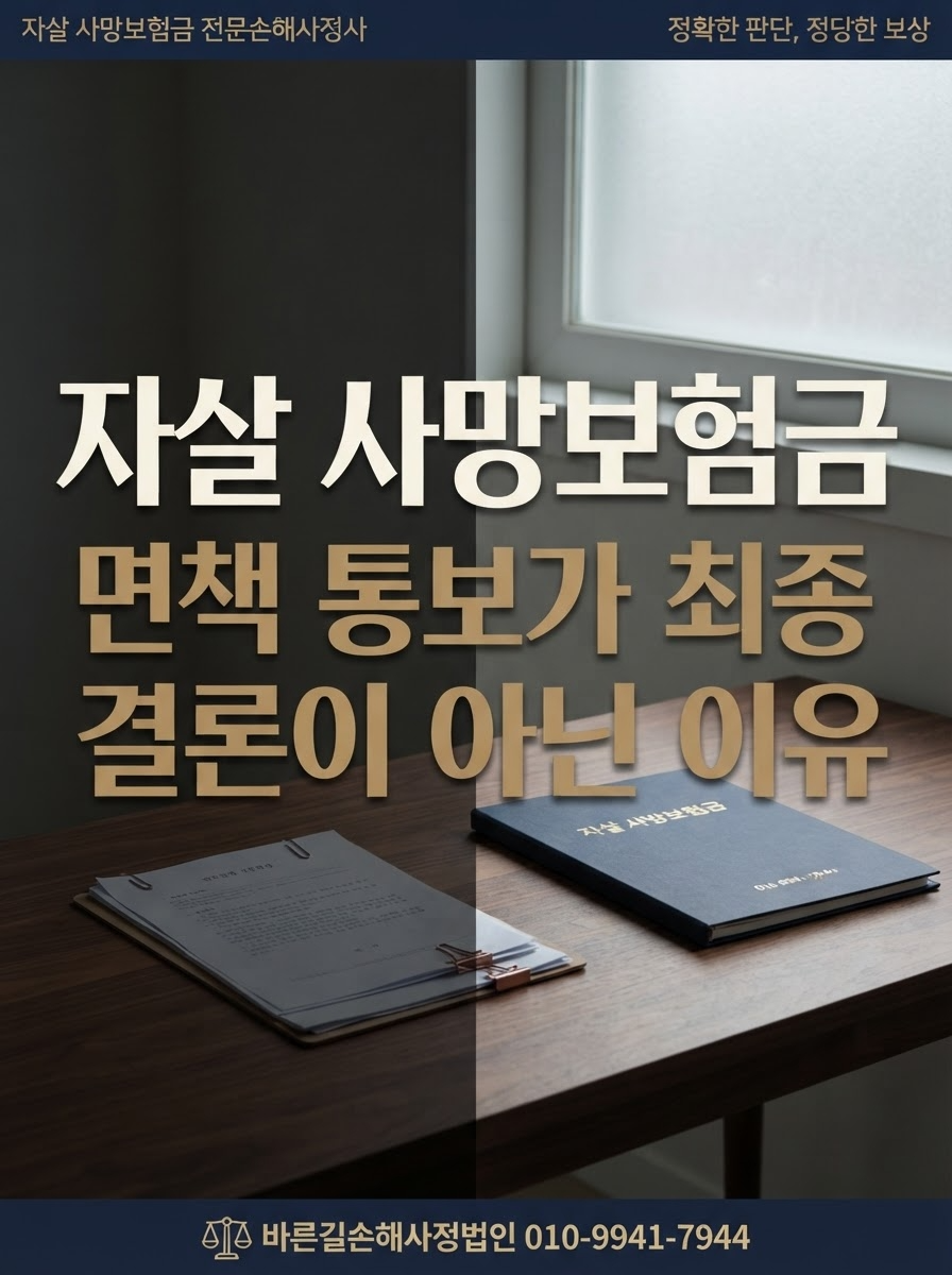 서산손해사정사가 유족 입장에서 정리해드리는 자살 사망보험금 면책 통보