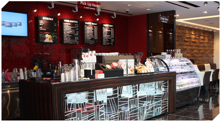 Caffè Pascucci in the lobby of D-Cube Link Art Center