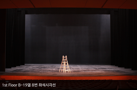 The stage seen from level 1, zone B, row 19, seat 8