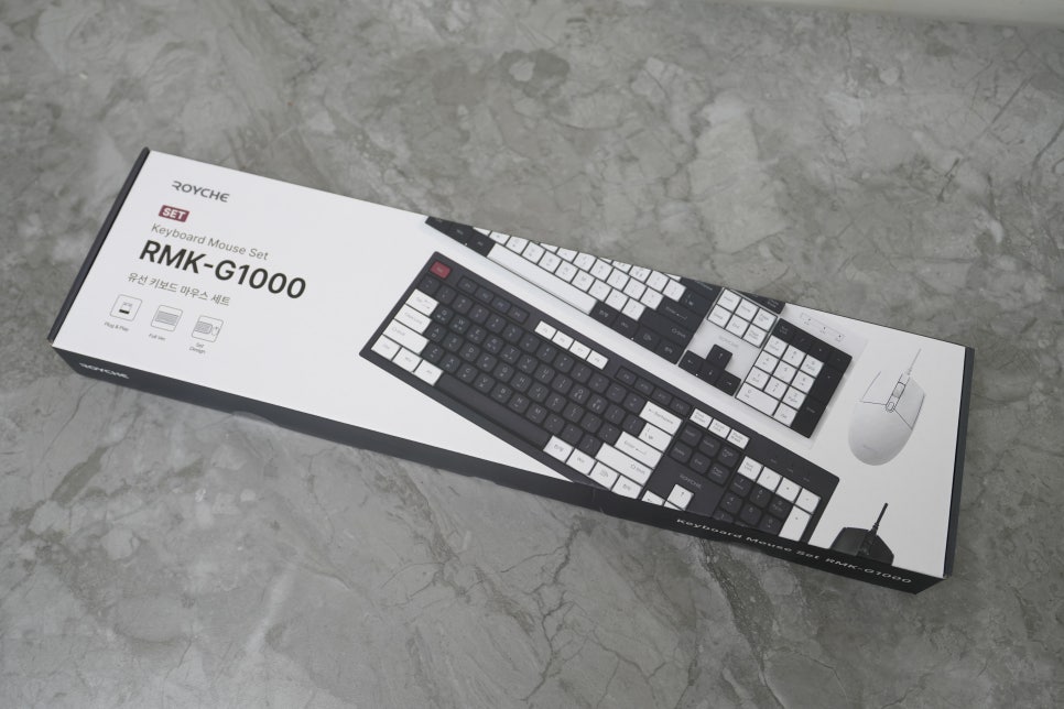 키보드 마우스 세트 추천, 사무용 책상에 놓아본 로이체 RMK-G1000 가성비 유선 콤보