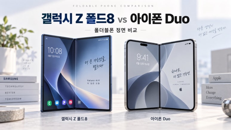 갤럭시 Z 폴드8 vs 아이폰 폴드, 직접 비교해보니… 329만원 아이폰 Duo의 선택은? 관련 이미지