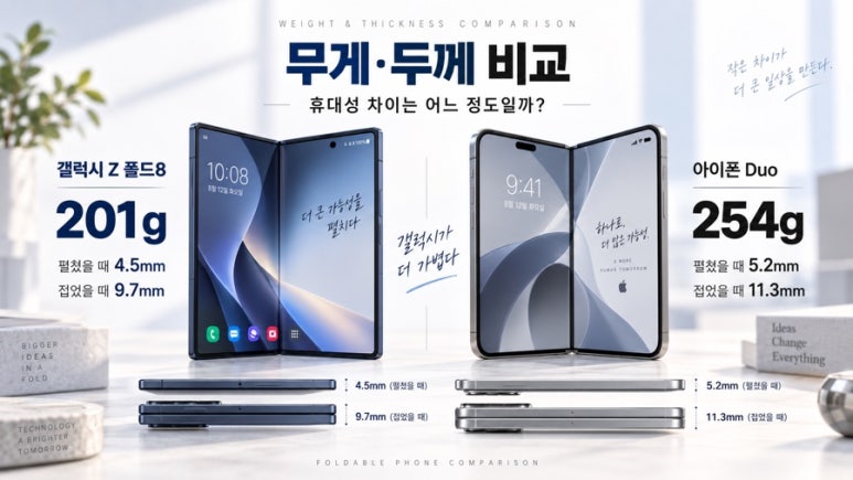 갤럭시 Z 폴드8 vs 아이폰 폴드, 직접 비교해보니… 329만원 아이폰 Duo의 선택은? 관련 이미지