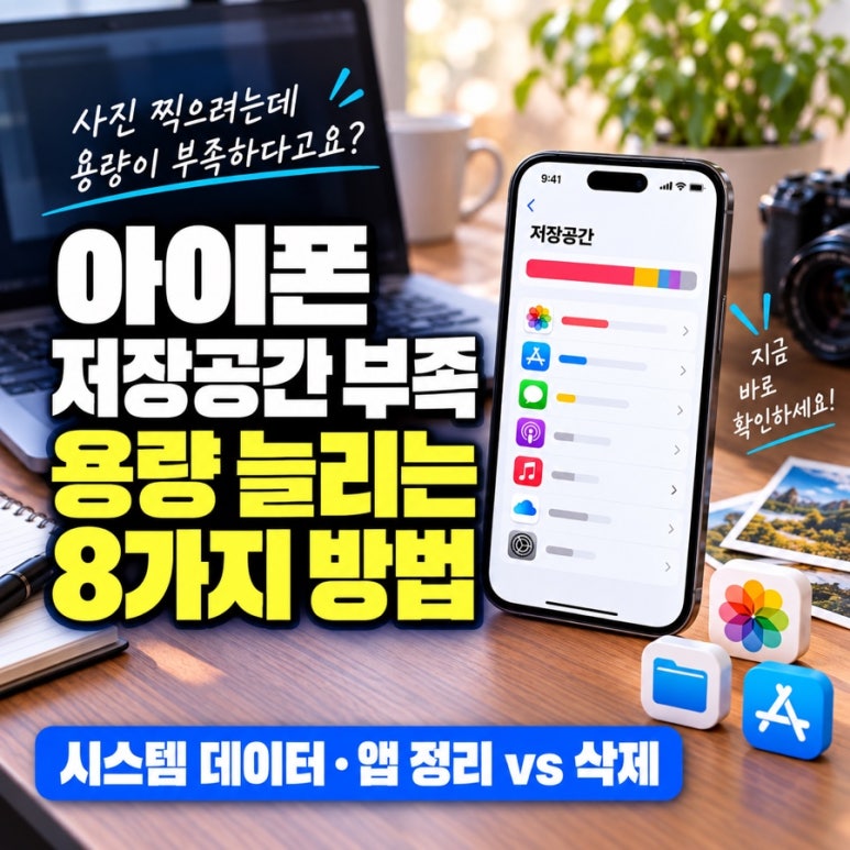 아이폰 저장공간 부족할 때 용량 늘리는 8가지 방법 | 시스템 데이터 삭제, 앱 정리하기와 삭제의 차이까지 관련 이미지