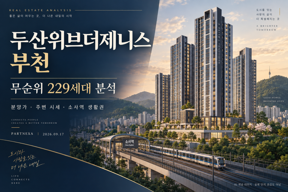 두산위브더제니스 부천 무순위 229세대|분양가·소사구 시세·소사역 입지 분석 대문 이미지