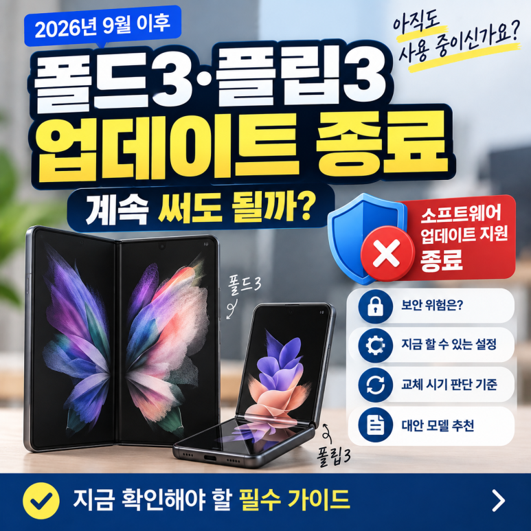 갤럭시 Z Fold3·Flip3 업데이트 종료|계속 써도 될까? 꼭 알아야 할 7가지 관련 이미지