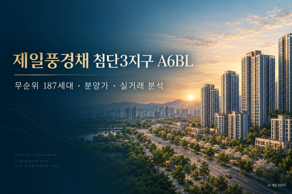 제일풍경채 첨단3지구 A6BL 무순위 187세대|분양가·경쟁률·실거래 분석 대문 이미지