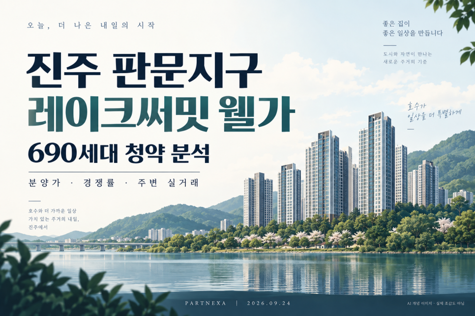 진주 판문지구 레이크써밋 웰가 청약|84㎡ 분양가·주변 경쟁률·실거래 비교 대문 이미지