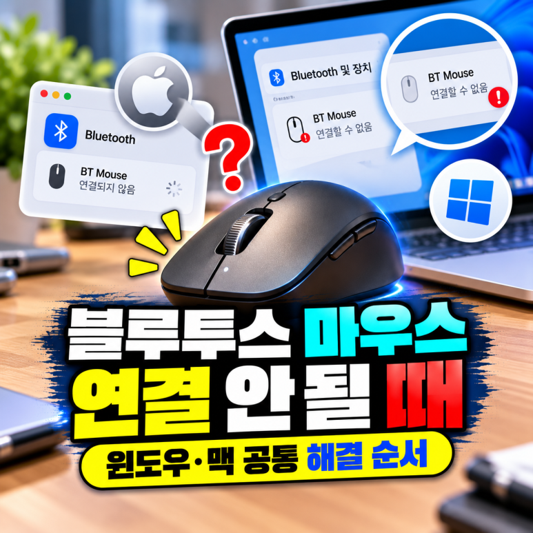 블루투스 마우스 연결 안 될 때|윈도우·맥 공통 해결 순서 관련 이미지