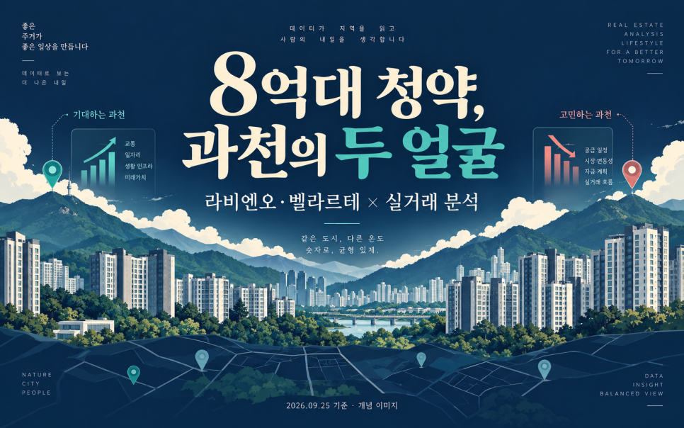 8억대 과천 청약, 거래는 70% 급감…라비엔오·벨라르테의 두 얼굴 대문 이미지