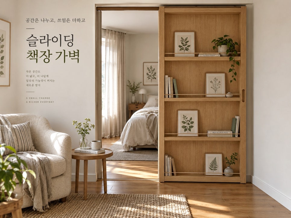 거실과 침실 사이에 책장이? 슬라이딩도어로 꾸민 문인테리어 : 네이버 블로그