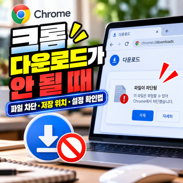 크롬 다운로드가 안 될 때|파일 차단·저장 위치·확장 프로그램 확인법 관련 이미지