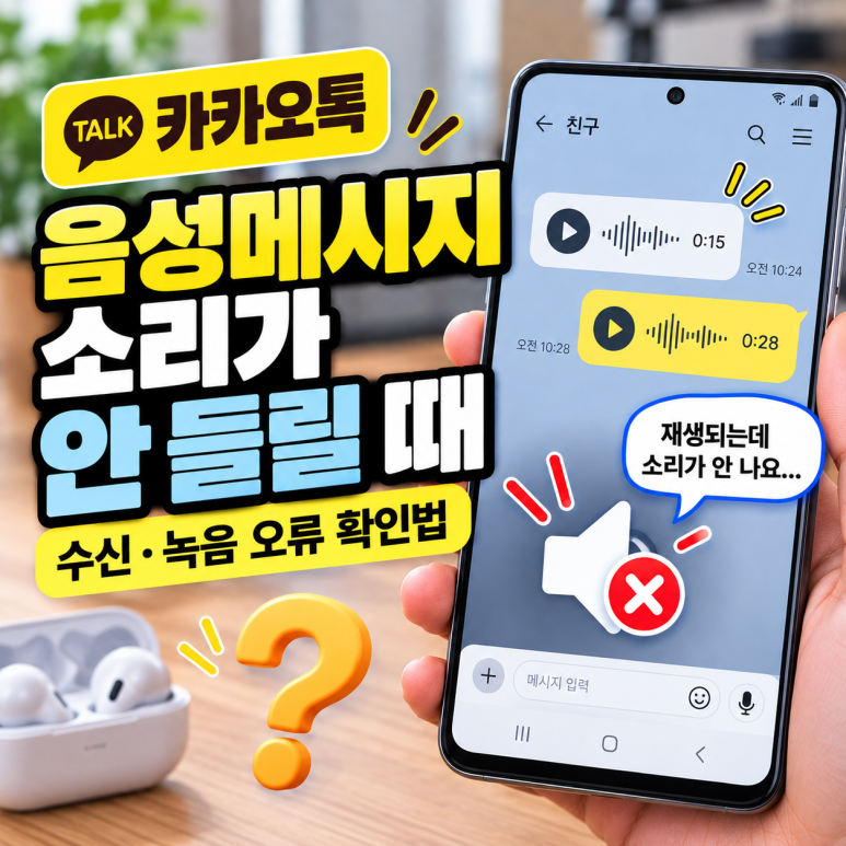 카카오톡 음성메시지 소리가 안 들릴 때|수신·녹음 오류 확인법 관련 이미지