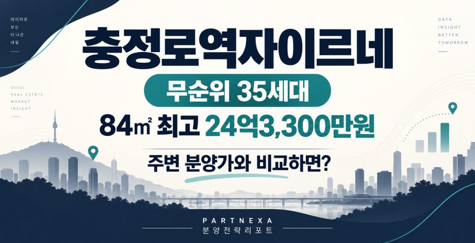 충정로역자이르네 무순위 35세대, 84㎡ 24억대…주변 시세와 비교해보니 대문 이미지