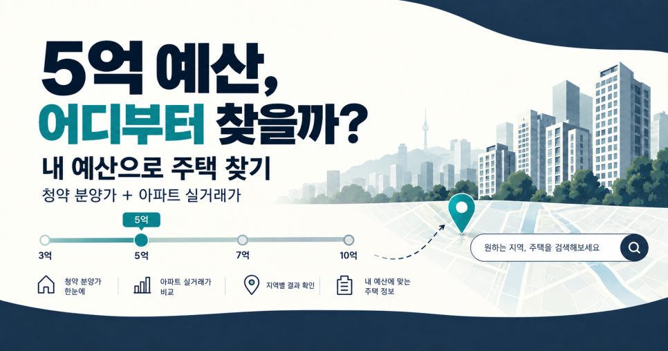 5억 아파트 어디서 찾을까? 실거래가·청약 분양가 함께 보기 대문 이미지