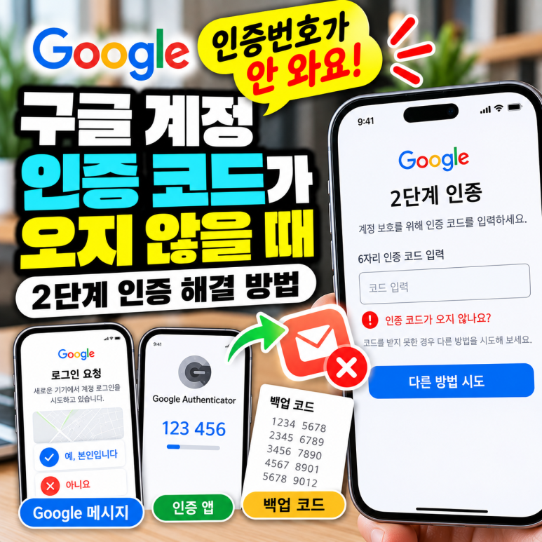 구글 계정 인증 코드가 오지 않을 때|2단계 인증 복구 방법 관련 이미지