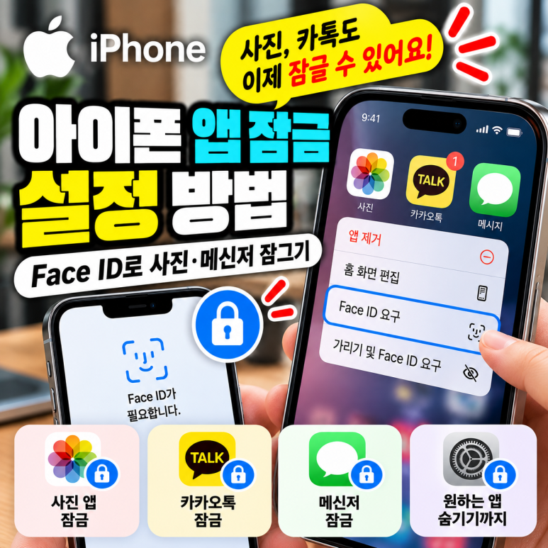 아이폰 앱 잠금 설정 방법|Face ID로 사진·메신저 잠그기 관련 이미지